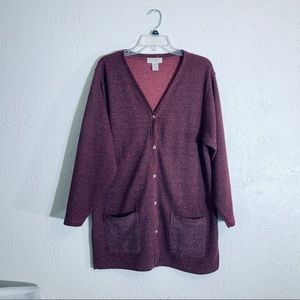 Heather Maroon Red Vintage Express 90s Cardigan